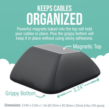 Smartish® Magnetic Cord Holder - Cable Wrangler Organizer with Magnet Clips for Charger Management on Desktop, Nightstand, or Side Table for All Cables, USB-C, Lightning Cables - Lightly Toasted Beige