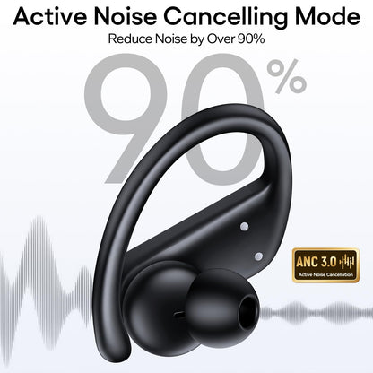 Hybrid Active Noise Cancelling Ear Buds Wireless 80 Hrs Playtime Hi-Res Stereo Quality Earbuds with Transparency Mode Bluetooth Headphones with Earhooks Sports ANC Earphones for Running Working Travel