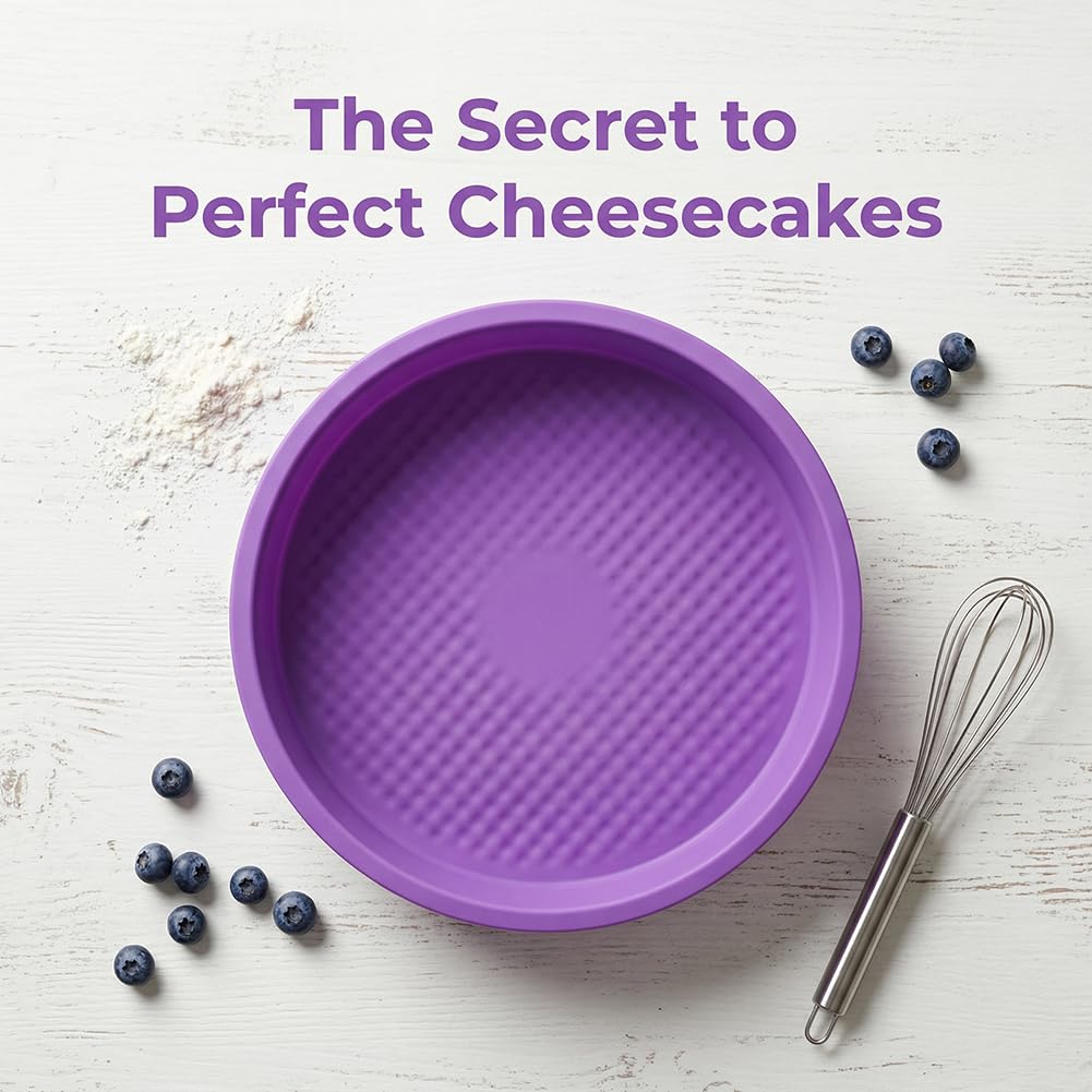 KOOTIPS Baking Silicone 10-Inch Round Cake Pan Baking Mold, BPA Free, Non-Stick European-Grade Silicone, 2.16-Inches Deep