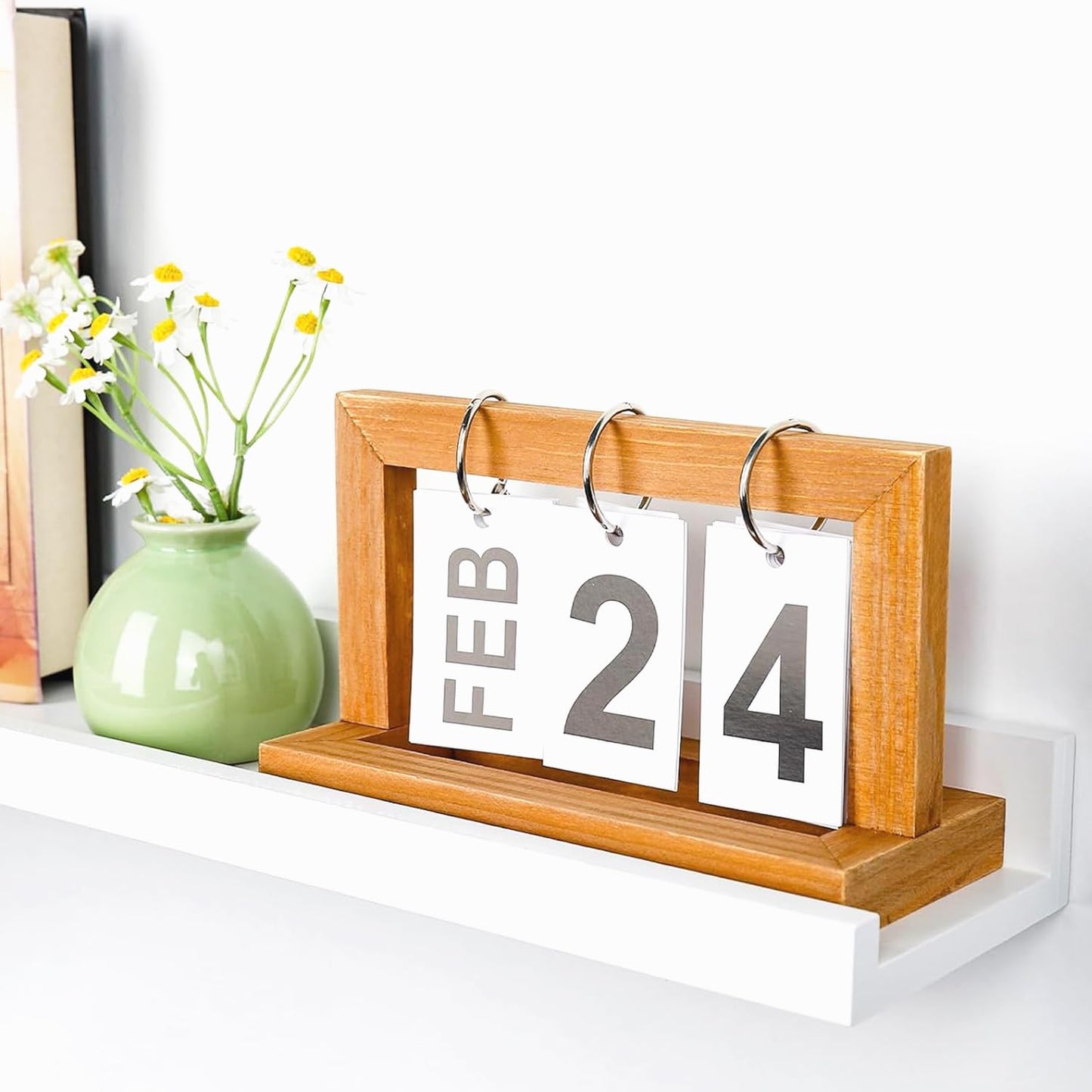 MBYD 48 Inch White Solid Wood Floating Picture Ledge Shelves Set of 2, Nursery Book Shelves Wall Mounted for Kids Room, Rustic Display Ledge for Books, Vinyl Records, Photo Frames & Farmhouse Decor