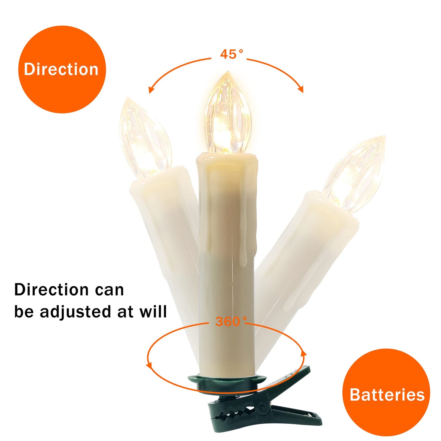 Flameless LED Taper Candles with Clips, 4” Battery Operated Window Candles with Remote Timer Mini LED Chandelier Candlesticks for Home Decor Wedding Church Party & Tree Lighting,10 Pack,Timer