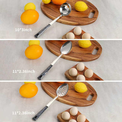 Stainless Steel Serving Spoons Set with Slotted Spoon, Serving Spoon and Perforated Spoons, soup ladle,kitchen cooking utensils set