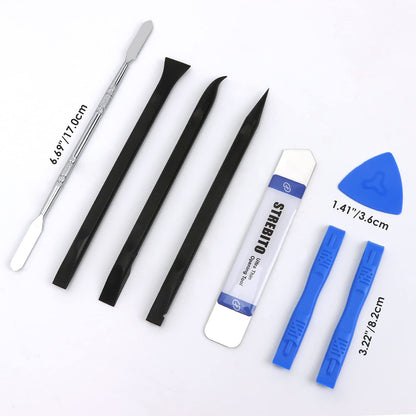 STREBITO Spudger Pry Tool Kit 11 Piece Opening Tool, Plastic & Metal Spudger Tool Kit, Ultimate Prying & Open Tool for iPhone, Laptop, iPad, Cell Phone, MacBook, Tablet, Computer, Electronics Repair
