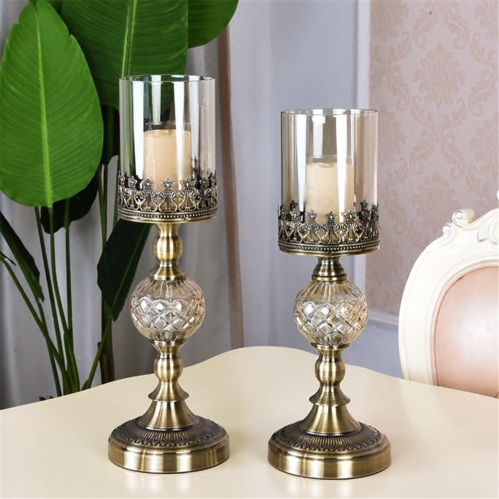 YUHUAWF Candle Holderss 2 Pcs Luxury Table Decoration Metal Candle Holder for Home Wedding Event and Party Festival Decorative Candlestick