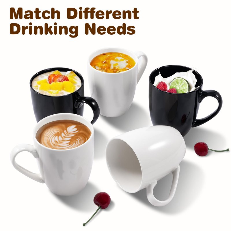 Urbanstrive 16 oz Large Coffee Mugs Set of 4 Ceramic Coffee Mug White Coffee Cups Tea Cups Idea Gift for Women Men House Warming Gifts New Home Office, White 4 Pack