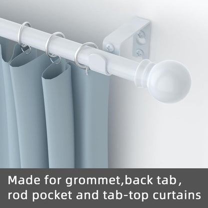 GXOACKJ Heavy Duty Metal Curtain Rod Set - 2 Pack White Rods for Windows 28 to 78 Inches | 5/8 Inch Diameter