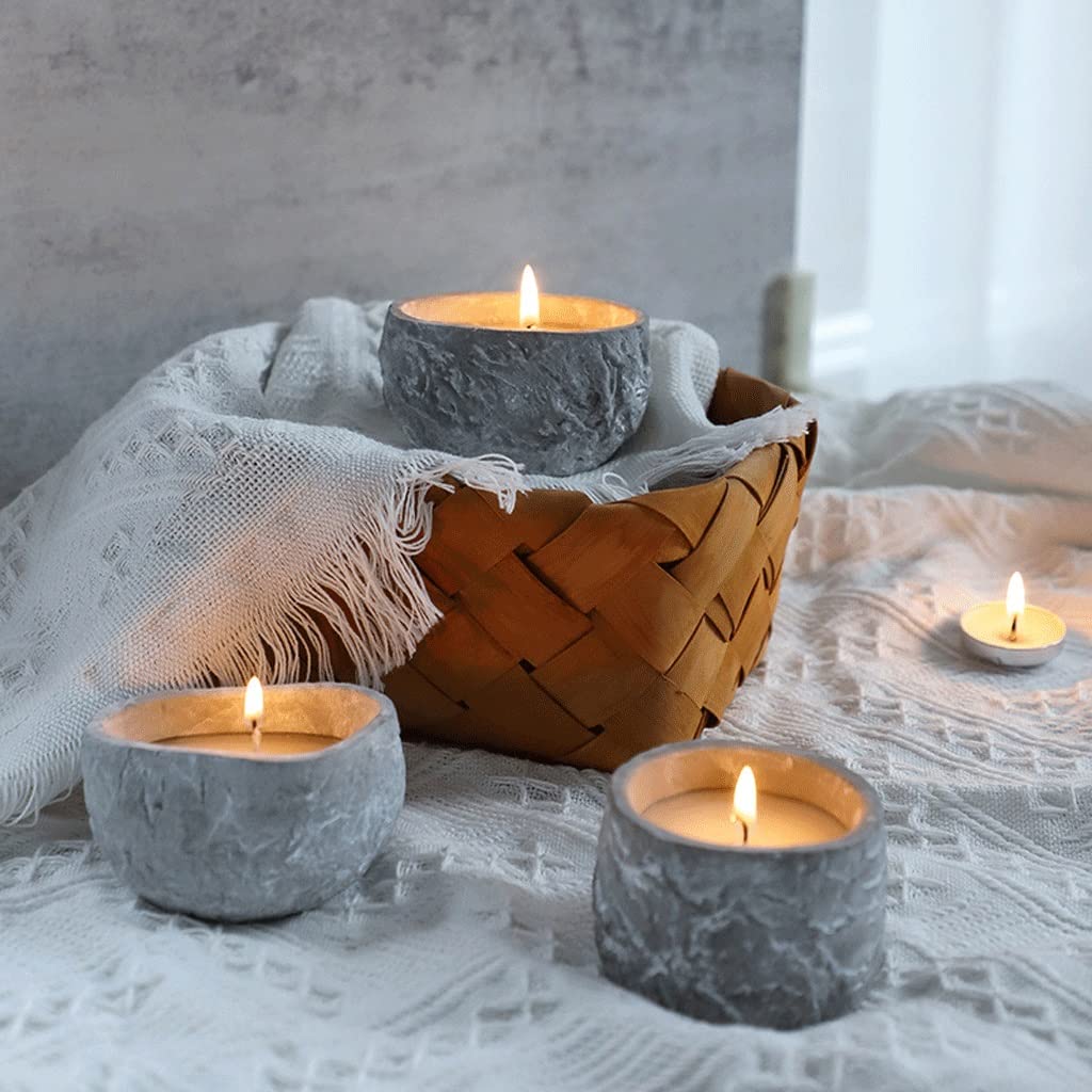 Candle Holder Aromatherapy Candle Candle Holder Cement Candle Holder Ornament Suitable for Dinner Living Room Kitchen Restaurant Centerpiece Table Decorations