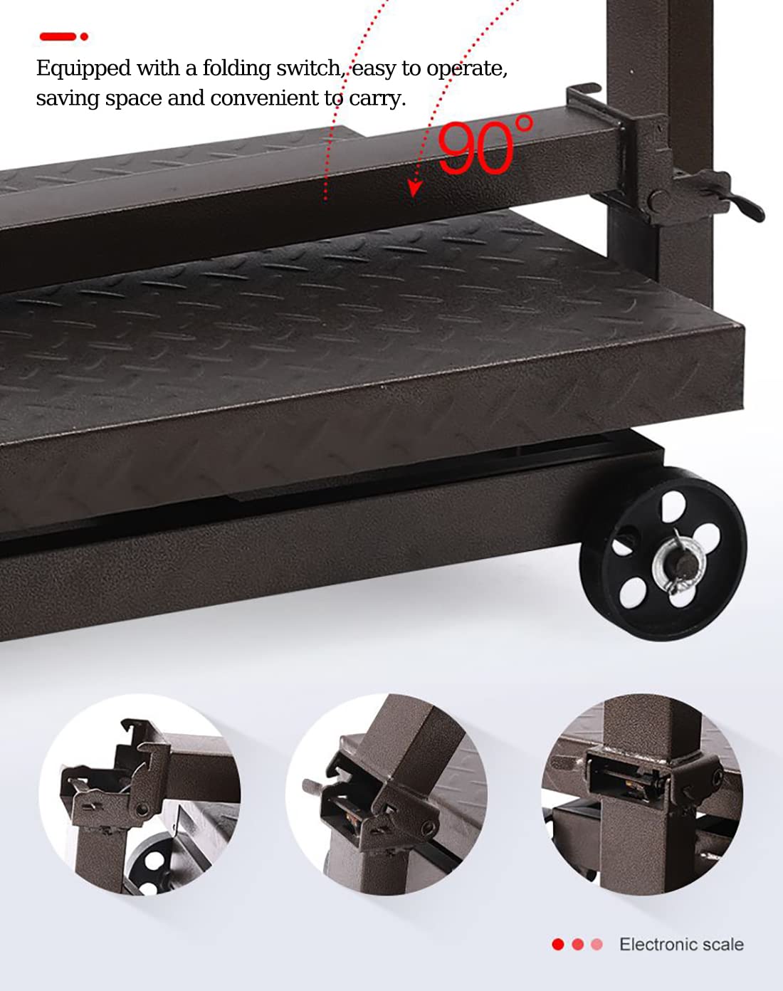 CXWAWSZ Large Platform Scale with Wheel 660 LB Floor Weight Computing Postal Scale Digital Perfect Industrial Platform Scale Foldable for Postal Luggage Shipping Mailing Weighing