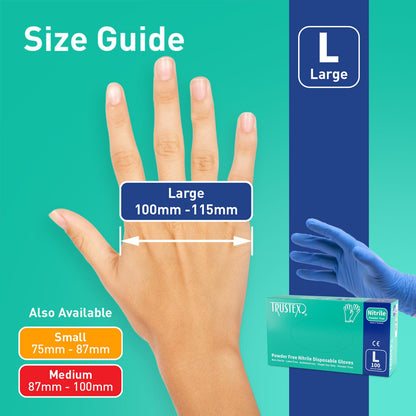 Trustex® Nitrile Disposable Gloves | Powder Free | Case of 1,000 | Size Small