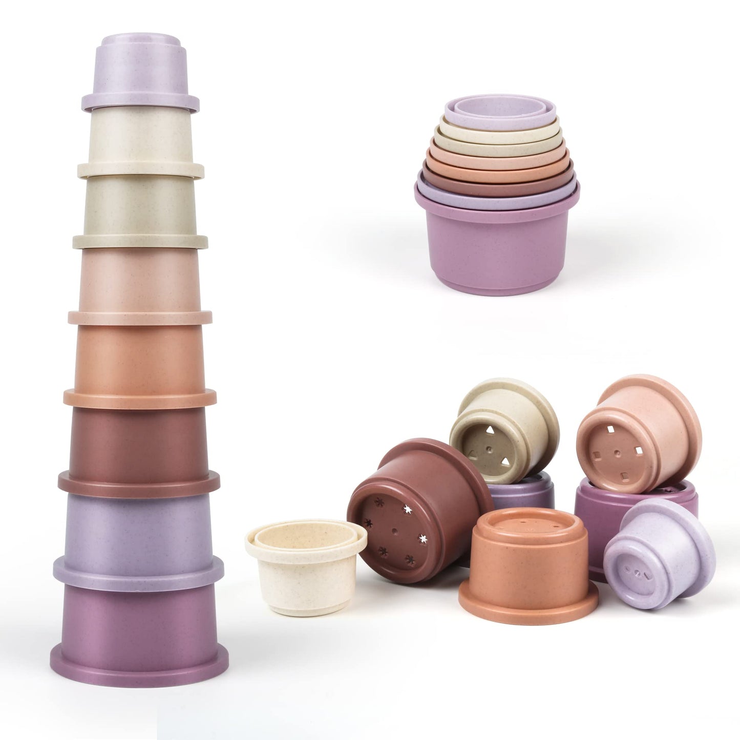 Baby Stacking Toy Cups,Toddler Stackble Bath Toy for 1-3,Nesting Cups Pool Toys for 6-12 Months Infant,Kids Early Educational Montessori Gift for 2-4 Years Old Boys Girls