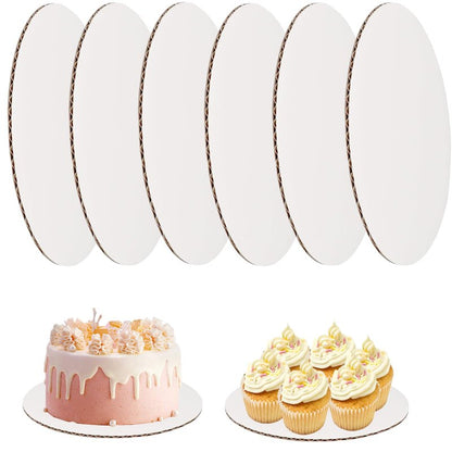 Ehonik 25Pcs Round Cake Boards, 10 Inch White Food-Graded Corrugated Cardboard, Waterproof and Oil-Proof Cake Plates Pizza Plates for Dessert, Baking, Cake DIY and Craft Display