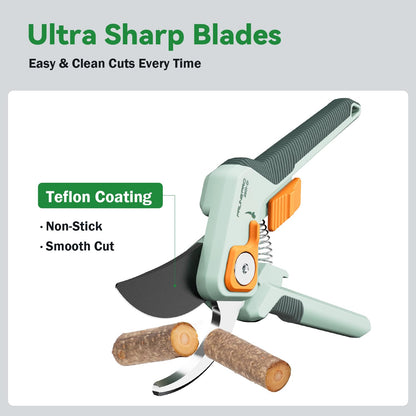 PrunePro Pruning Shears Gardening Scissors Set Professional Hand Pruner Sharp Stainless Steel Blade Garden Scissors Plant Flower Garden Clipper