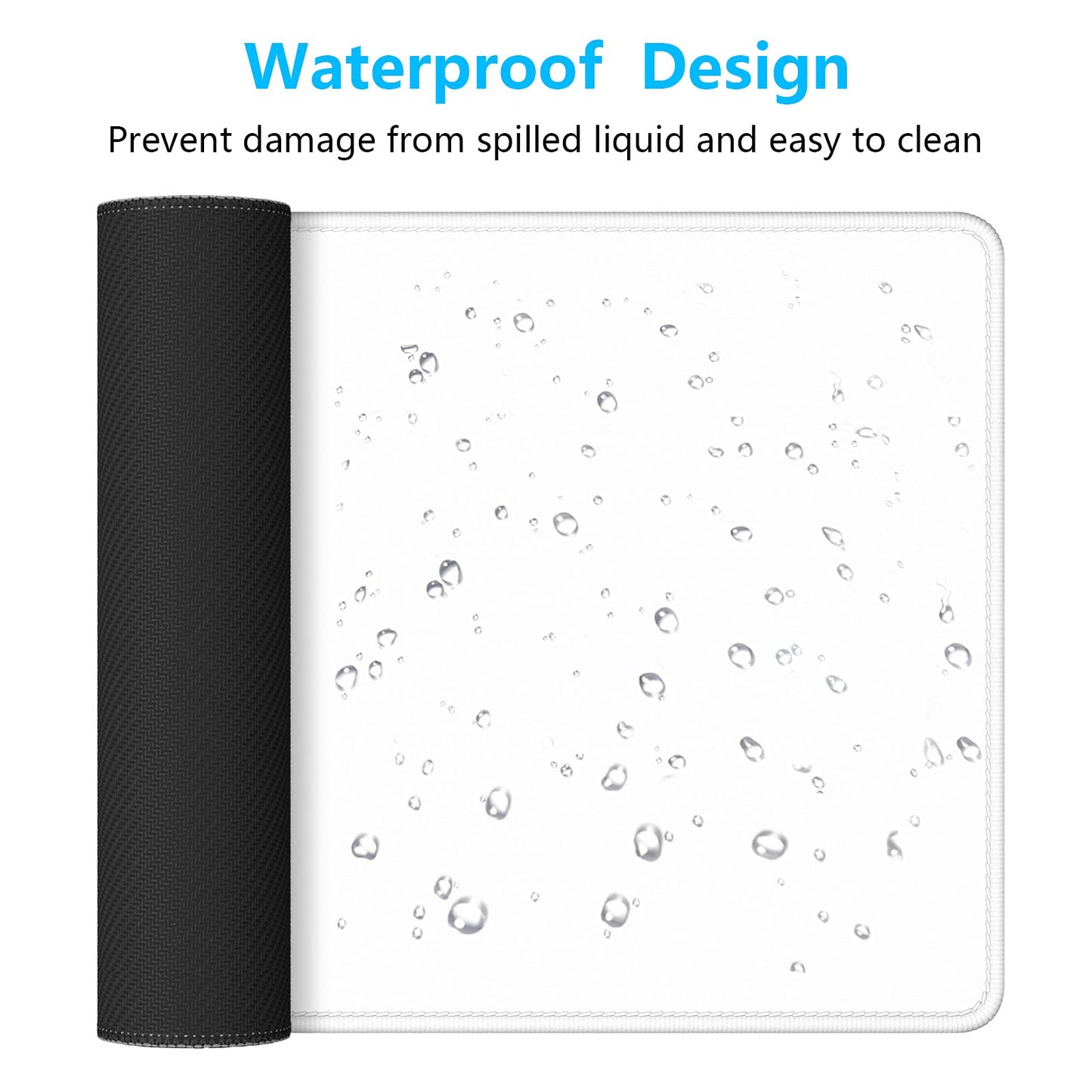 Dapesuom Large Gaming Mouse Pad, Extended Mouse Mat with Stitched Edges, Full Size Keyboard Pad with Non-Slip Base, Big XXL Computer Desk Mats for Gamer, Laptop, Office, 31.5 x 15.7in, Ivory White