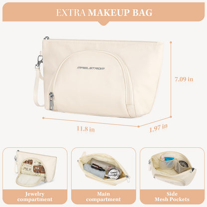 Maelstrom Gym Bag for Women,40L Travel Duffel Bag with Shoes Compartment and Wet Pocket,Waterproof Carry On Weekender Bag,Sport Gym Tote Bags Swimming Yoga, Hospital Holdalls-Beige