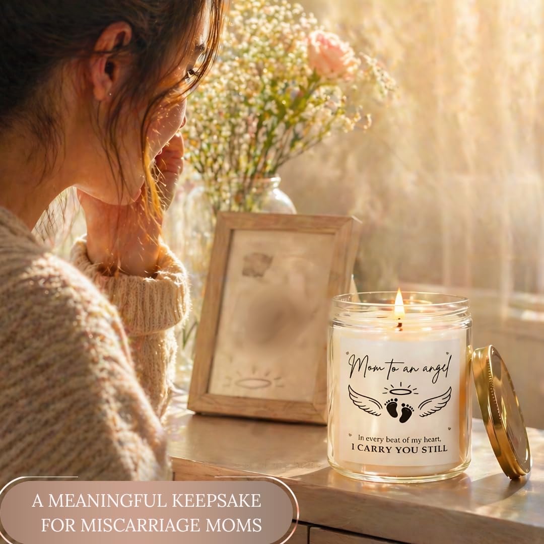 Miscarriage Gifts for Mothers, Mothers Day Gifts for Miscarriage Mom, Vanilla Memorial Soy Candle, Mothers Day Gift for Mom of Angel Baby, Loss of Baby Sympathy Gift from Family and Friends