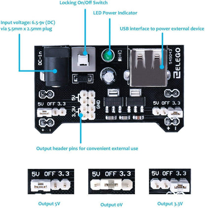 ELEGOO Electronic Fun Kit Bundle with Breadboard Cable Resistor, Capacitor, LED, Potentiometer total 235 Items for Arduino