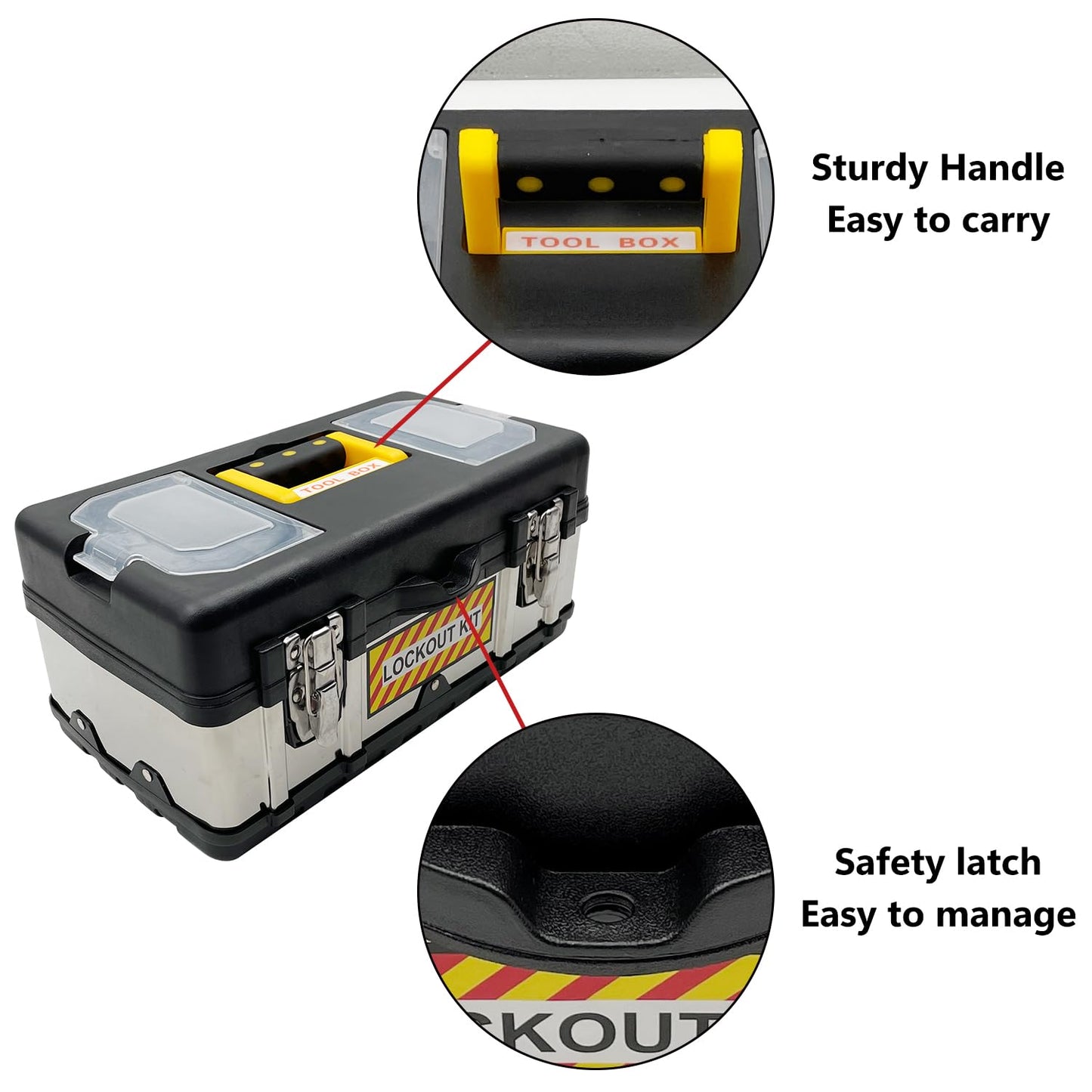 JOJOMARK Lockout Tagout Kit Electrical Loto - Group Lockout Hasps, Lockout Tags, Safety Padlocks with Number, Nylon Ties with Tool Box