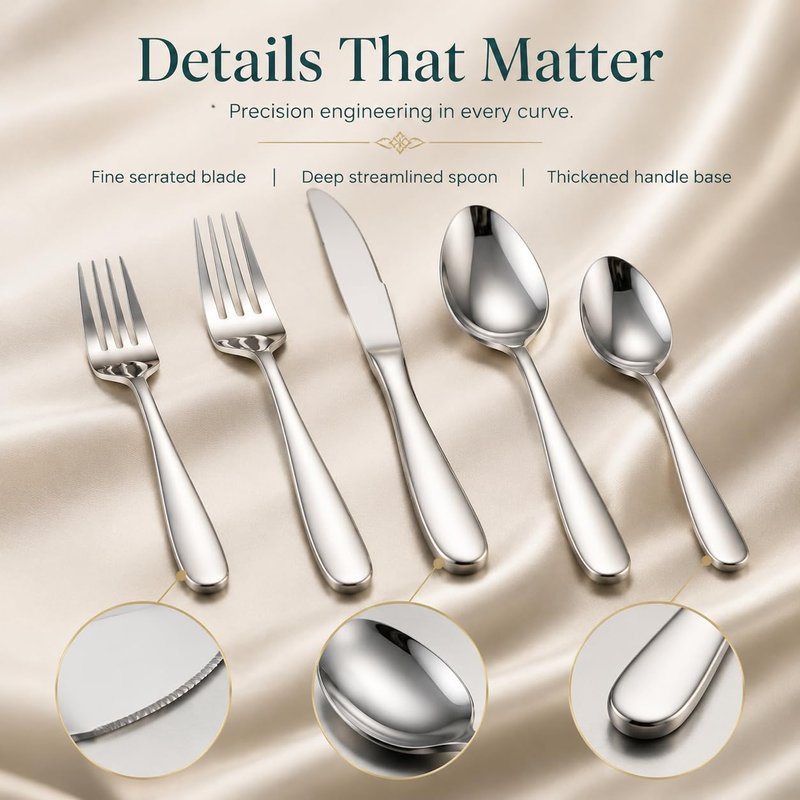 HaWare Silverware Set for 4, 20-Piece Heavy Duty Stainless Steel Flatware Utensils, Food Grade Cutlery Set Including Knife Fork and Spoon, Modern Tableware for Home and Restaurant, Dishwasher Safe