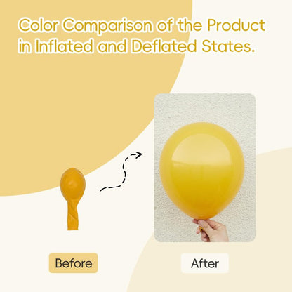 Mustard Yellow Balloons 12 inch, Mustard Yellow Latex Balloons 50pcs Party Balloons for Sunflower Bee Thanksgiving Fall Baby Shower Birthday Party Decorations