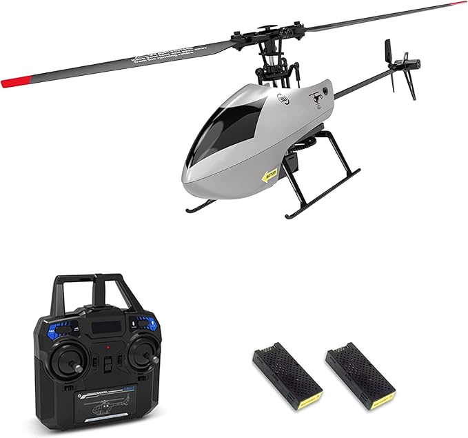 GoolRC C129 V2 RC Helicopter 4 Channel Remote Control Helicopter with 6-Axis Gyro 2.4GHz RC Aircraft with 3D Flips Altitude Hold One Key Take Off/Landing and 2 Batteries for Adults and Beginners