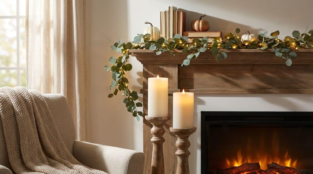 Mikasa 4x6 Inch White LED Pillar Candle with Flickering Flame - Real Wax Battery Operated Candle with Timer, Flameless Candle for Home Decor, Weddings, Holidays and Seasonal Displays