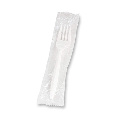 Concession Essentials Medium Weight Individually Wrapped Plastic Forks Great for Take-Out. (200 Pieces)