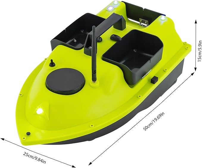 LYNICESHOP Fishing Bait Boat w/Dual 390 Motors generating 52W of Power 500m/1640ft RC Fishing Boat Bait Boats for Surf