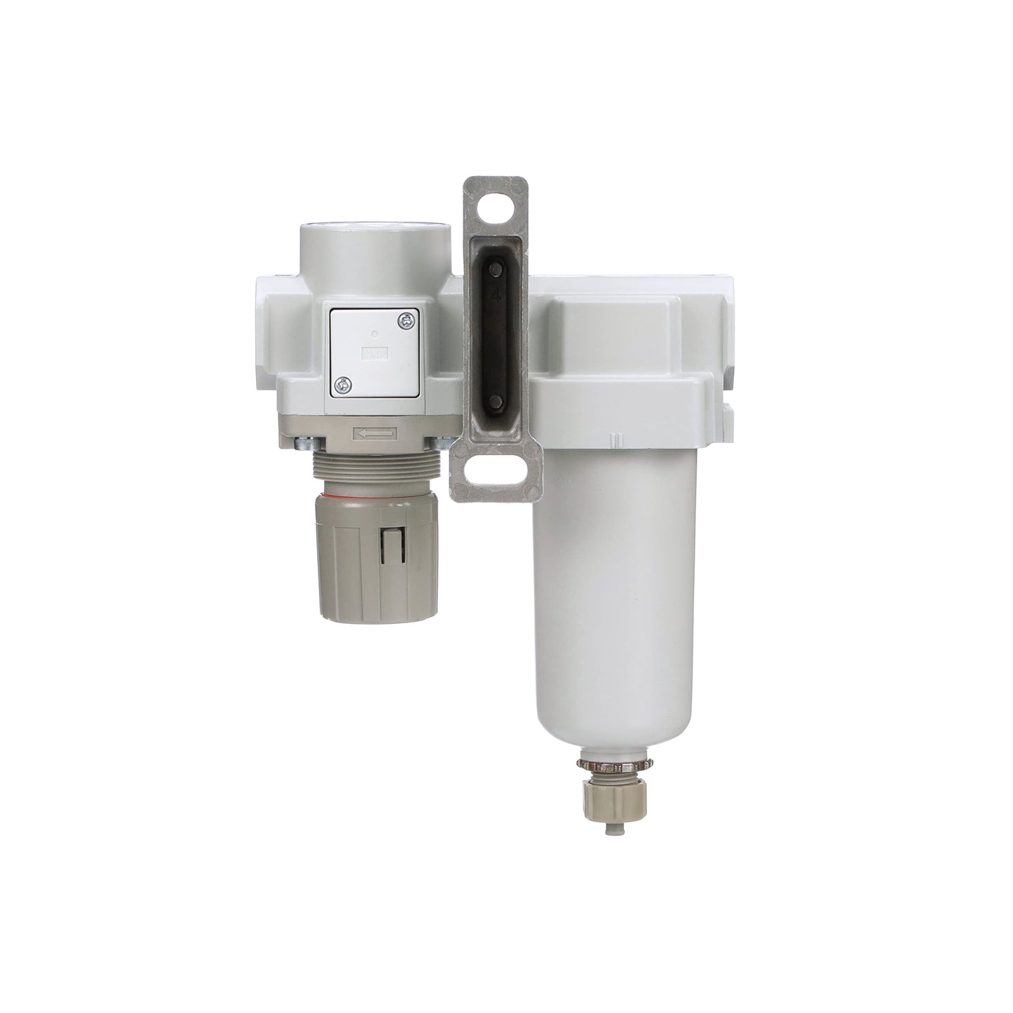 PneumaticPlus SAU420-N04G-MEP Compressed Air Filter Regulator Combo 1/2" NPT - Metal Bowl, Manual Drain, Bracket, Gauge