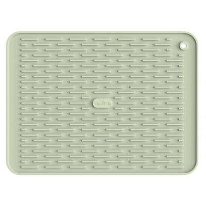 ME.FAN Silicone Dish Drying Mat for Kitchen Counter, Dish Drying Pad for Sink, Refrigerator or Drawer, Countertop Protection Pad M - 16''×12'' - Desert Sage