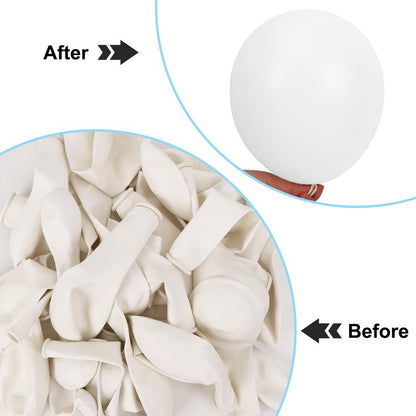APLANET 150pcs White Balloons Different Sizes 18 12 10 5 Inch, Latex Balloons for White Themed Birthday Wedding Baby Shower Party, Grad Anniversary Supplies, Arch Kit Decoration