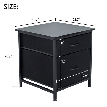 TDLEAYYD Mini Fridge Stand with 2 Drawer, Mini Fridge Organizer Stand Refrigerator Stand with Metal Frame for Dorm, Home, Kitchen, Black