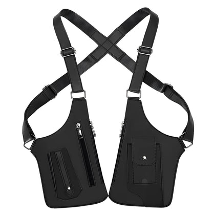 Pawbena Double Shoulder Armpit Bag for Men, Anti-Theft Underarm Shoulder Holster Bag with Adjustable Strap, Hidden Phone Wallet Pocket for Travel & Daily Commute (Black)