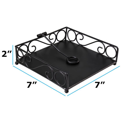 Blue Donuts Scroll Collection Napkin Holder – Napkin Holders for Tables, Dining Table Napkin Holders for Kitchen, Flat Napkin Holder, Black