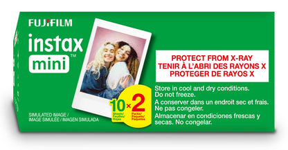 FUJIFILM Instax Mini Instant Film Twin Pack (White), 20 Photos