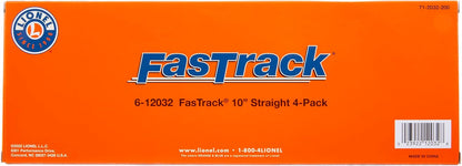 Lionel FasTrack 10” Straight Track - Electric O Gauge Set (Pack of 4) for Model Trains