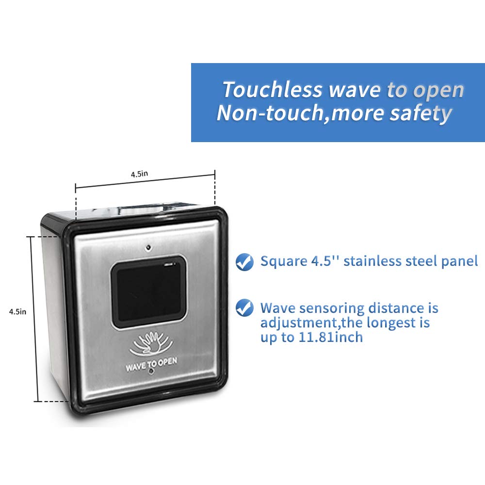 Olideauto Wireless Wave to Open Switch Touchless 2PCS Olide-512 Compatible for Automatic Door Opener and Receiver,with WIFI Function,Workable with Alexa&Google Assistant,Phone APP
