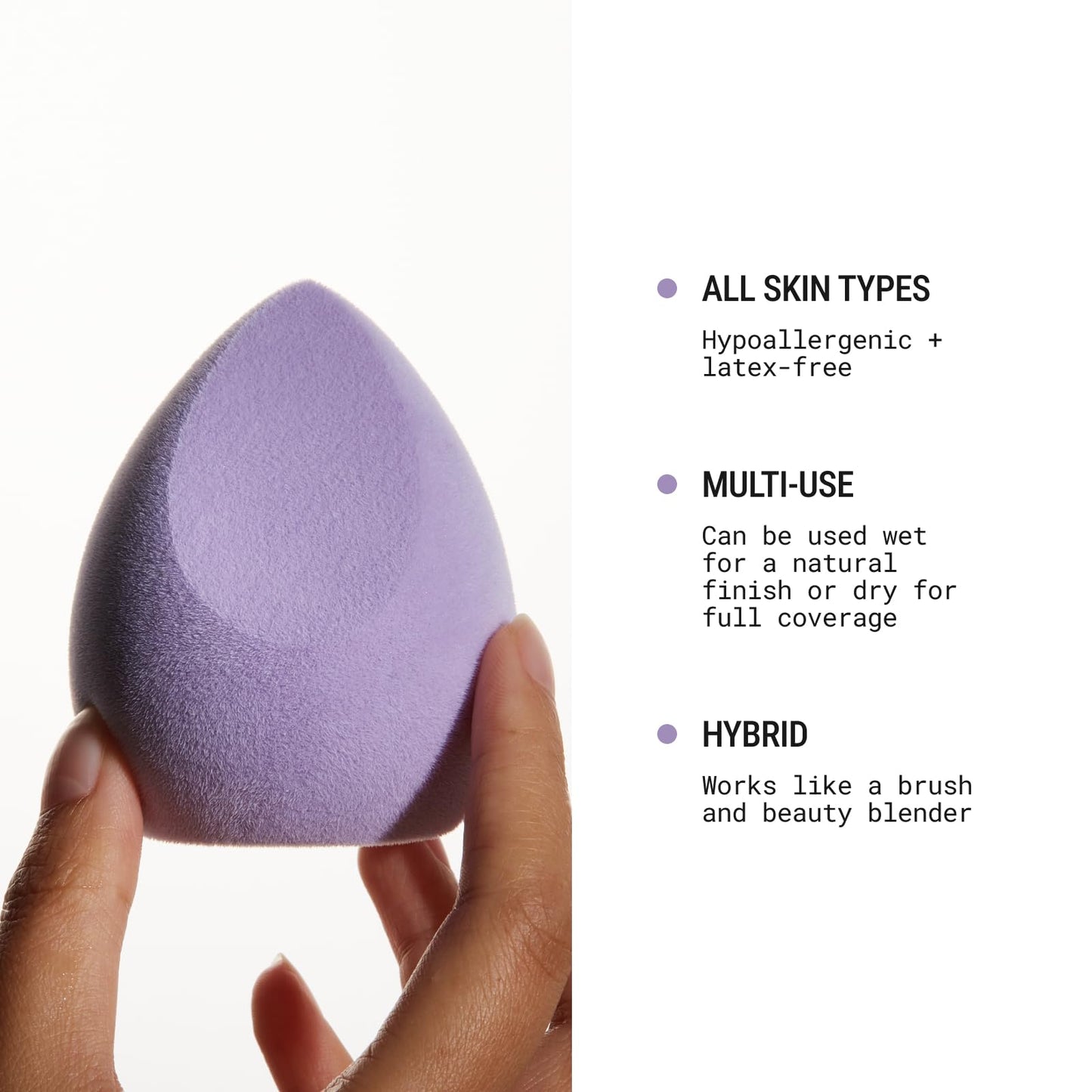 JUNO & Co. Microfiber Makeup Sponge, Dual Layer Technology for Full Coverage Flawless Makeup Blender for Foundation, Powder and Cream (Velvet Style and Blue Color)