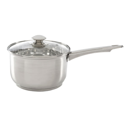 Ecolution Stainless Steel Sauce Pan, Encapsulated Induction Ready Cooking Pot with Glass Lid, Oven Safe, Dishwasher Safe Soup Pot, 3-Quart