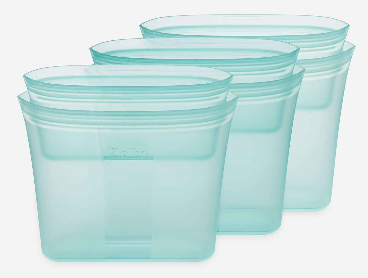 Zip Top Reusable Food Storage Bags | Medium Dish [Frost] | Silicone Meal Prep Container | Microwave, Dishwasher and Freezer Safe | Made in the USA