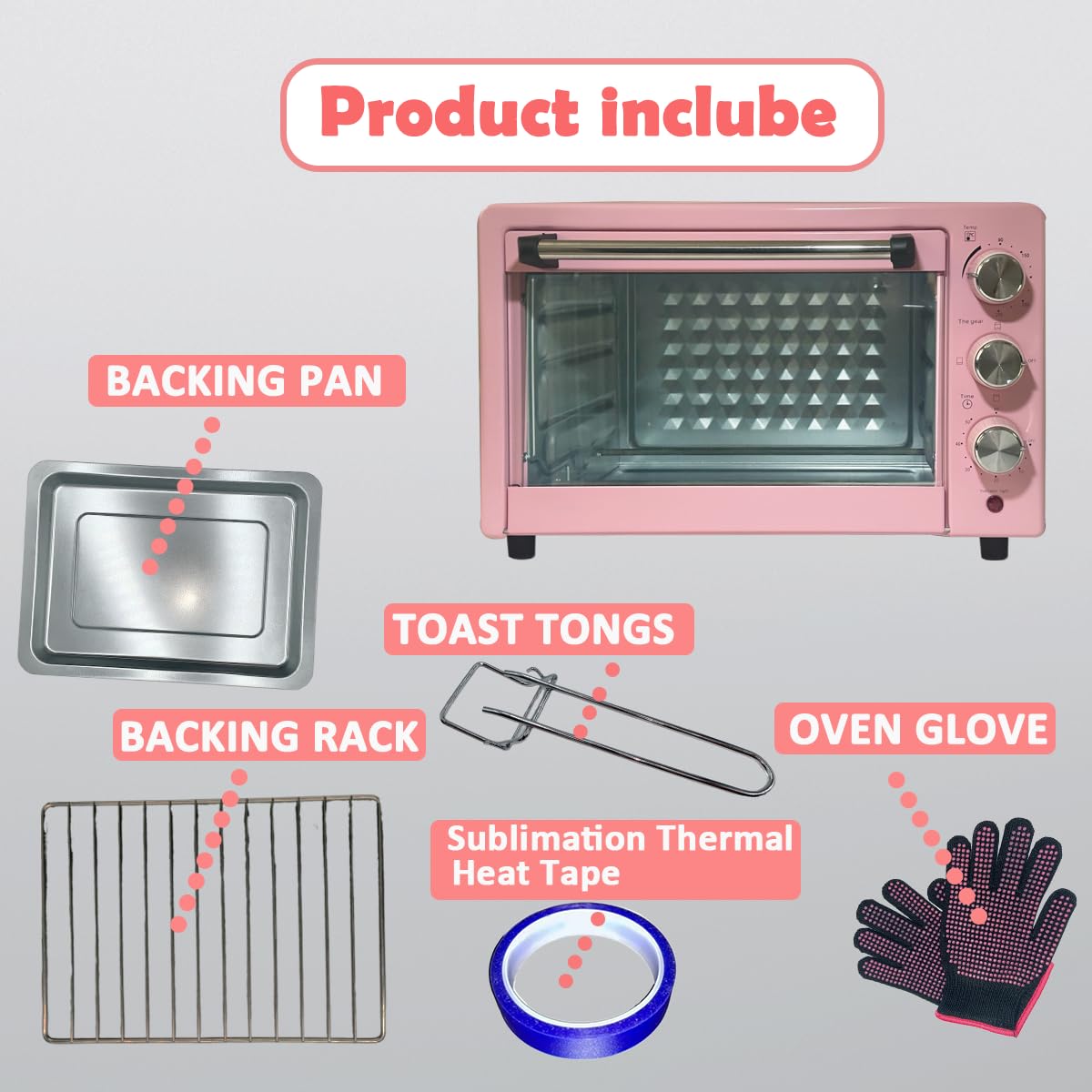 KAVIAT Sublimation Oven Machine with Heat Tape,Gloves,1500W 22L 110V Convection Oven for Sublimation Blanks Mugs Tumblers,Water Bottles,Cups Bulk Sublimation Printing