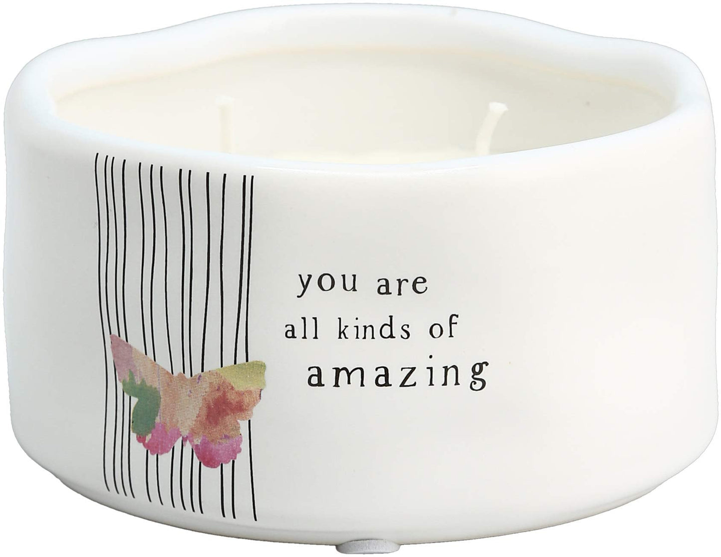 You are All Kinds of Amazing - Double Wick Butterfly Candle in Ceramic with 100% Soy Wax & Cotton Wicks - Tranquility Scent