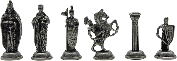 Wooden Chess Set with Storage – Handcrafted Chess Board and British Figure Metal Chess Pieces – Decorative Chess Game for Adults &amp Kids – Premium Gift for Family &amp Friends (Copper Chess Pieces