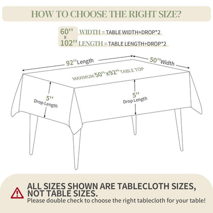 BYDOLL Table Cloth White 60x102 Inch Tablecloth 2 Pack for 6 Foot Rectangle Tables Outdoor Washable Wrinkle Free and Spillproof Polyester Tablecloth for Festival Wedding Party Cover