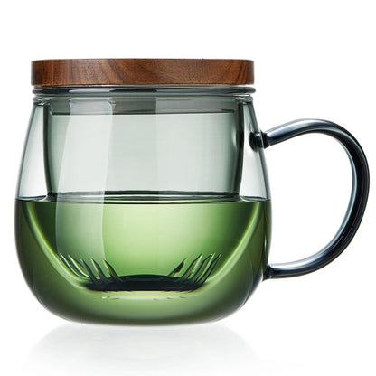 17 OZ Glass Tea Cup with Infuser and Lid, 500 ML Large Borosilicate Teacup, Clear Mug for Loose Leaf Tea, Blooming Tea, Tea Bags - Perfect Christmas or Birthday Gift for Women