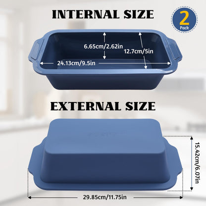Bread Pan for Homemade Bread：9.5 x 5 Inch Silicone Loaf Pan for Baking with Metal Frame - Nonstick Banana Loaf Tin Tray for Sandwich Sourdough Pumpkin Sour Dough - for Oven Kitchen Home Bakers