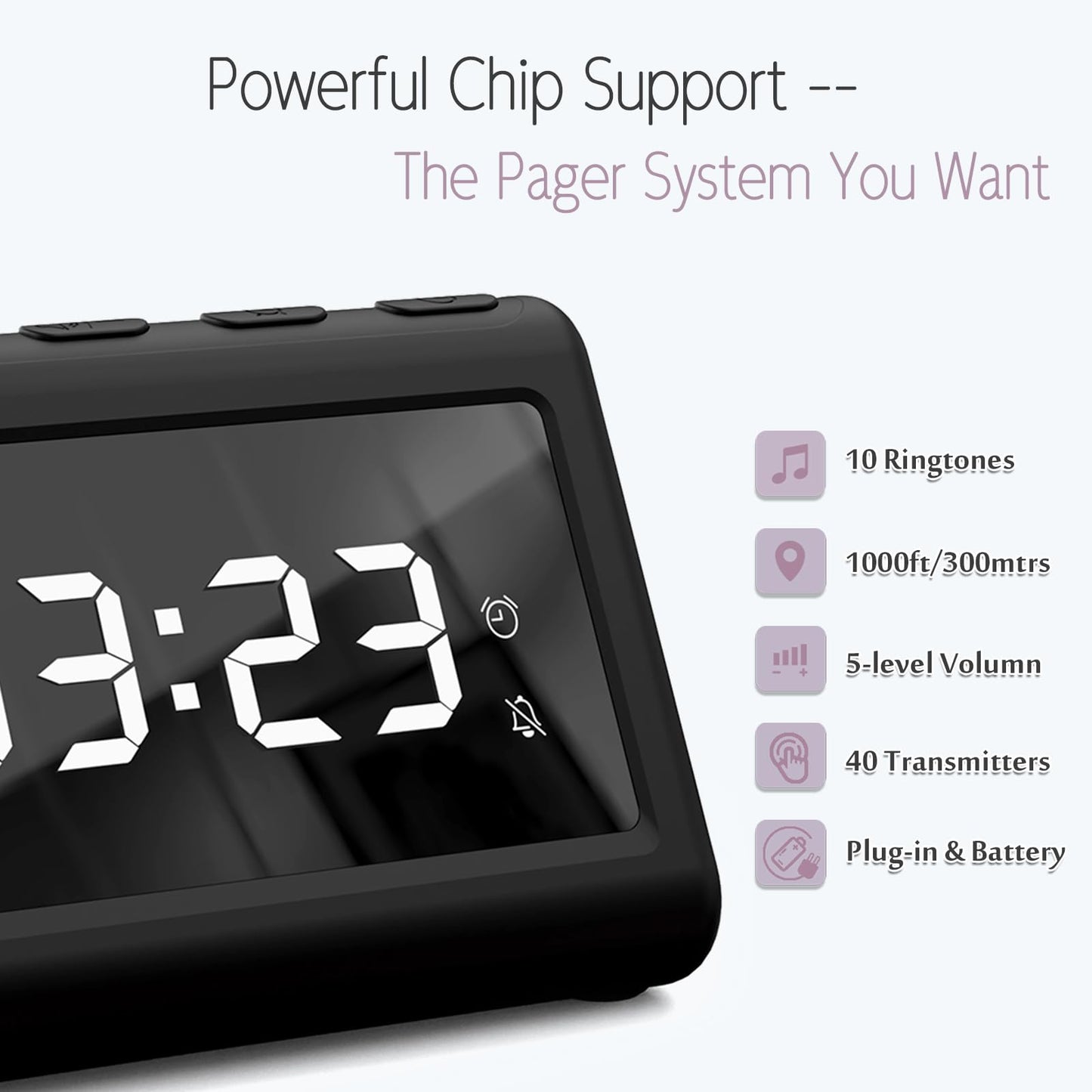 CallToU Wireless Calling System Caregiver Pager Call Button System with 10 Waterproof Call Buttons and 1 Number Receiver for Clinic Nurses Station Restaurant Nursing Home