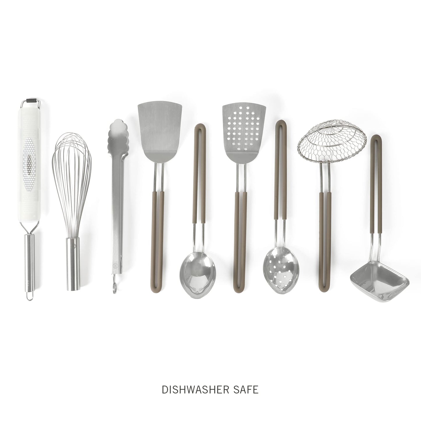 Martha Stewart 9-Piece Stainless Steel Prep & Serve Kitchen Gadget and Tool Set - Dishwasher Safe