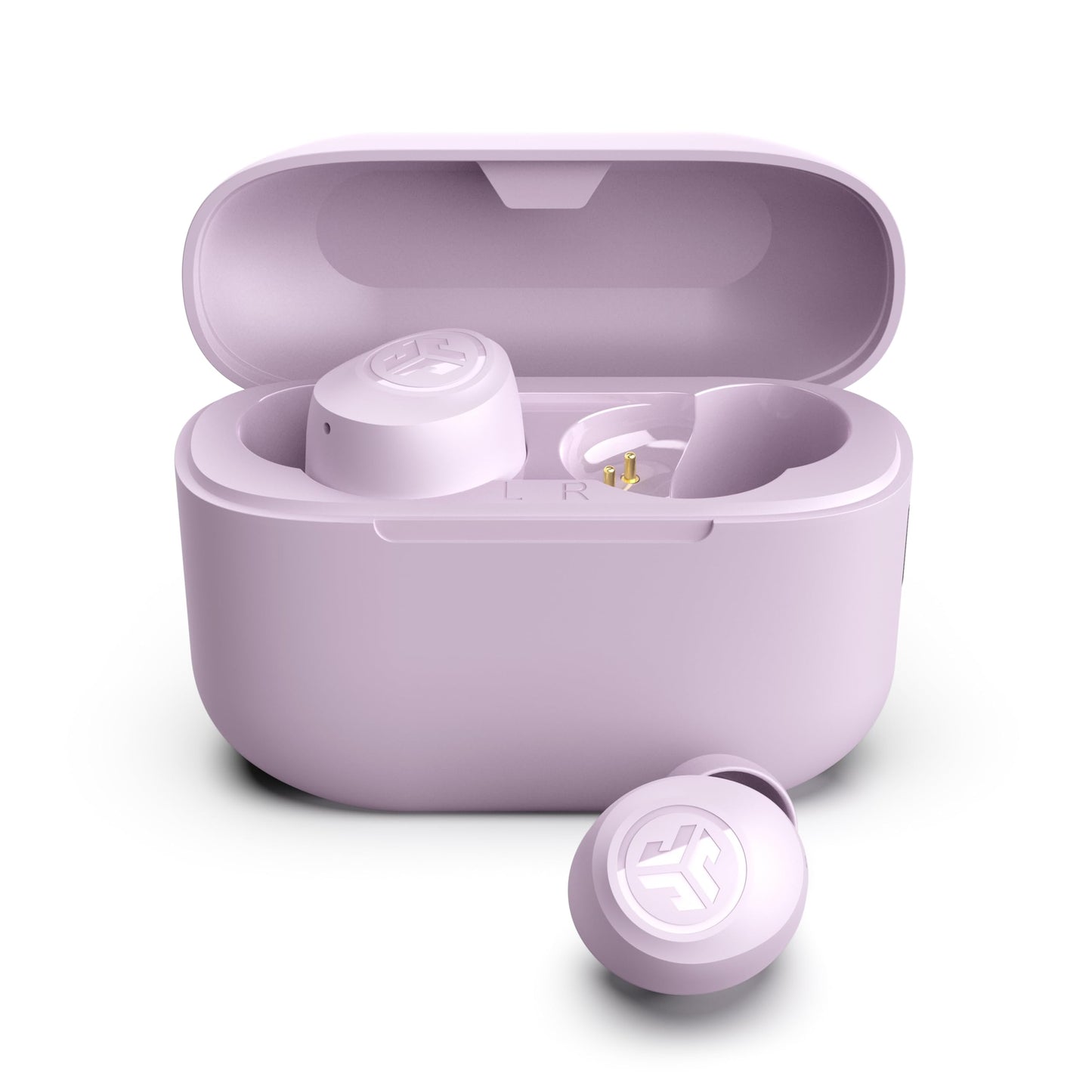 JLab Go Air Pop True Wireless Earbuds, in Ear Headphones, Bluetooth Earphones, Ear Buds with 32H Playtime, Bluetooth Earbuds with Microphone, USB Charging Case, Dual Connect, EQ3 Sound, Lilac