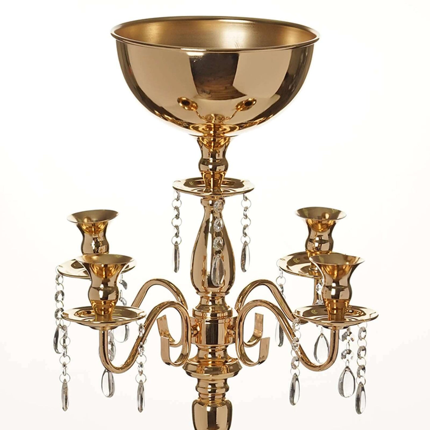 Efavormart 33" Tall Gold Arm Shiny Metal Candelabra Chandelier Votive Candle Holder Wedding Centerpiece