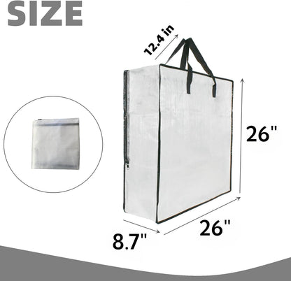 5 Pack Clear Moving Bags by [Brand Name] - Wreath & Garland Storage with Handles and Zippers | Ideal for College, Bedding, Toys, Under Bed Organization